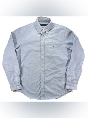 Ralph Lauren Button Down Shirt Men's Medium Blue Oxford Preppy Long Sleeve